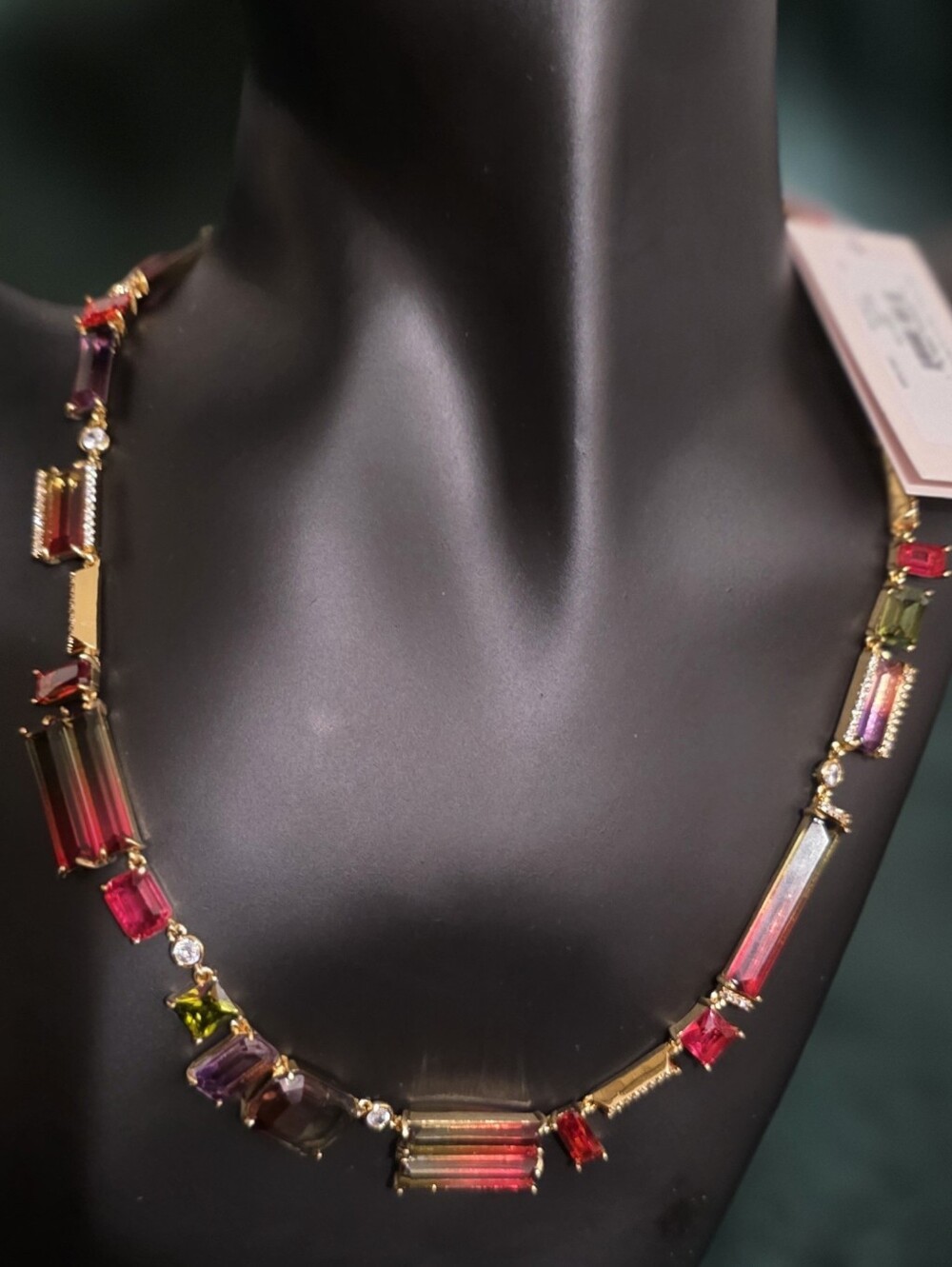 kate spade Multicolor Crystal Bar Necklace in Gold
